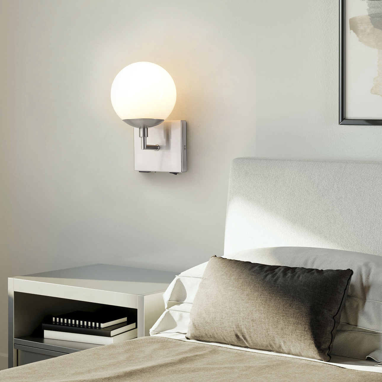 Globe 1 Light 6 inch Satin Nickel Wall Sconce Wall Light